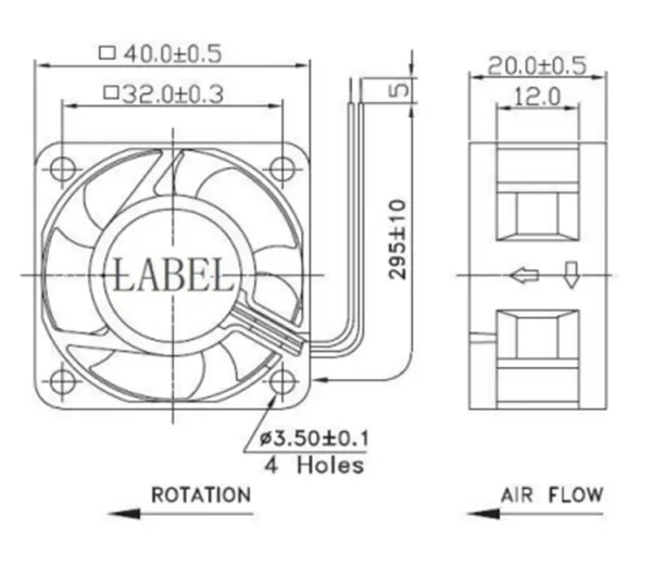 Brushless Cooling Fan, 12V, 24V, 90mm, 4020 - view 2