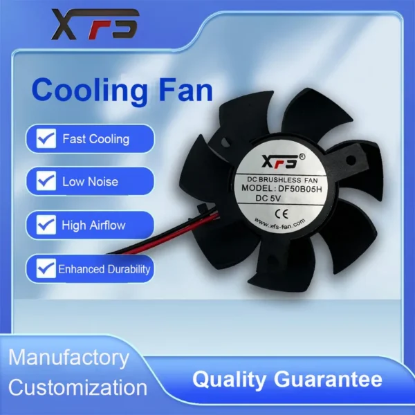 Brushless Frameless Duct Fan, Axial, 50x50x10mm, 5V/12V/24V - view 2