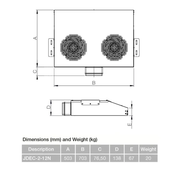 Brushless Motor, JDEC-2-12N, 230V-50/60Hz - view 3