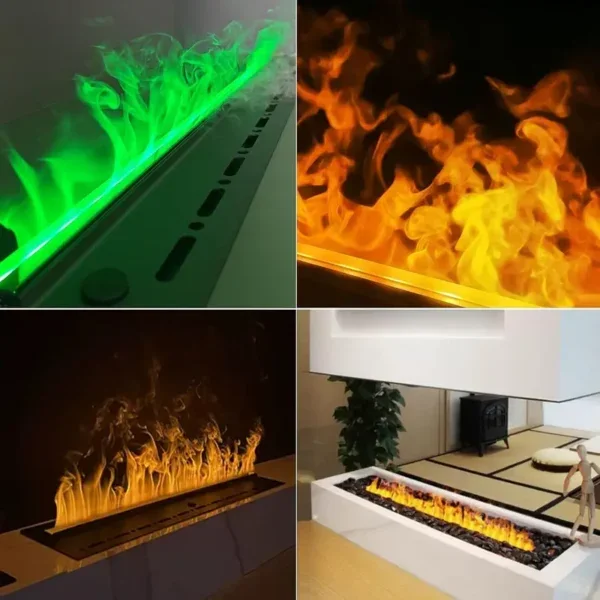 Built-in Fireplace, 3D, 100 W-370W, Metal - view 4