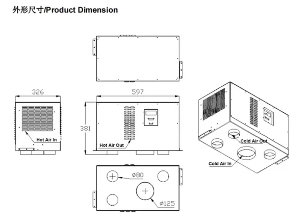 Cabinet Air Conditioner, W-TEL, 1000W - view 4