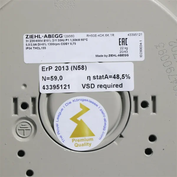 Cabinet Centrifugal Cooling Fan, ZIEHL-ABEGG, RH50E-4DK.6K.1R - view 2