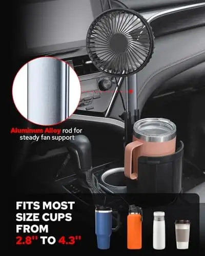 Car Cup Holder Fanspeed, X-RACING, 12V, 4-Inch, Plastic - view 4