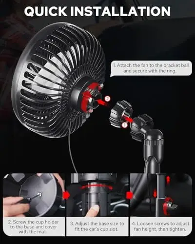 Car Cup Holder Fanspeed, X-RACING, 12V, 4-Inch, Plastic - view 5