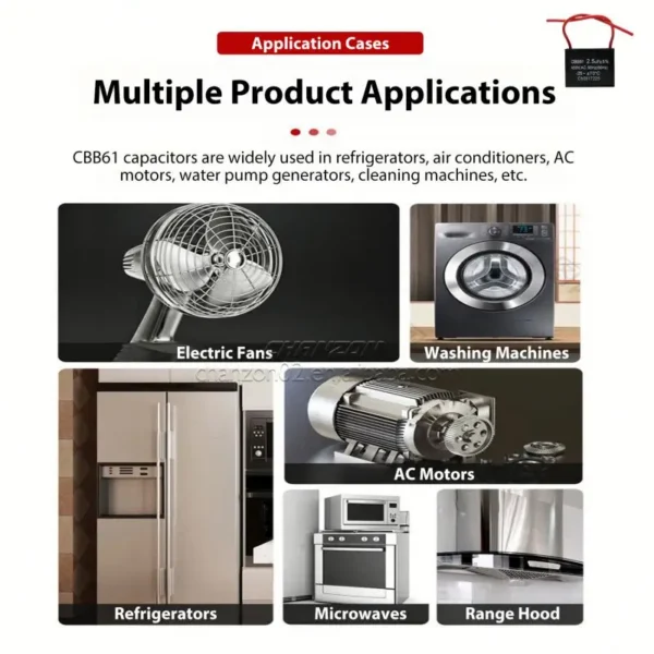 Cbb61 Air Conditioner, 1UF, 1.5UF, 2UF, 2.5UF - view 4