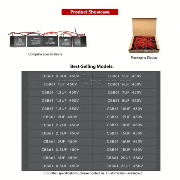 Cbb61 Air Conditioner, 1UF, 1.5UF, 2UF, 2.5UF - view 6