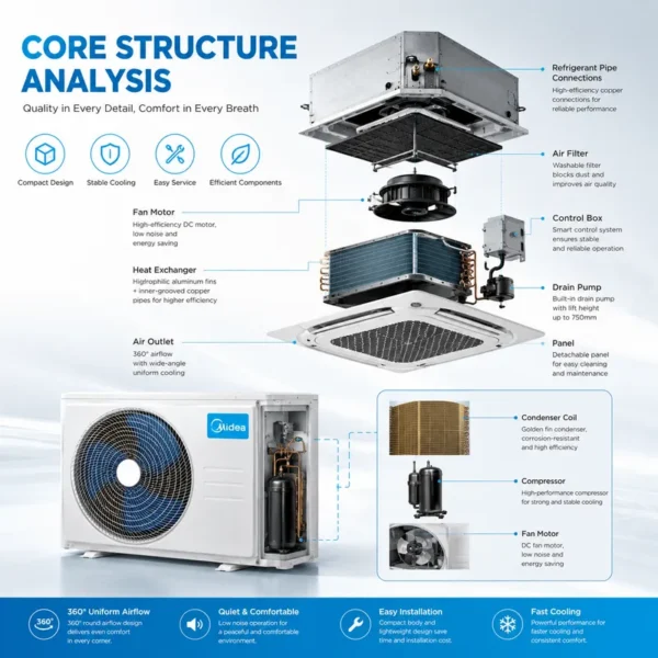 Ceiling Cassette Air Conditioner, 12000-55000, BTU - view 2