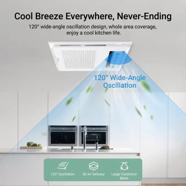 Ceiling Cooling Fan, 120°, IPX2, Waterproof, 91mm - view 3