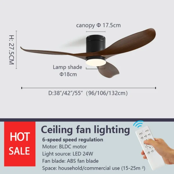 Ceiling Fan, 24W(0.03hp), Metal - view 5