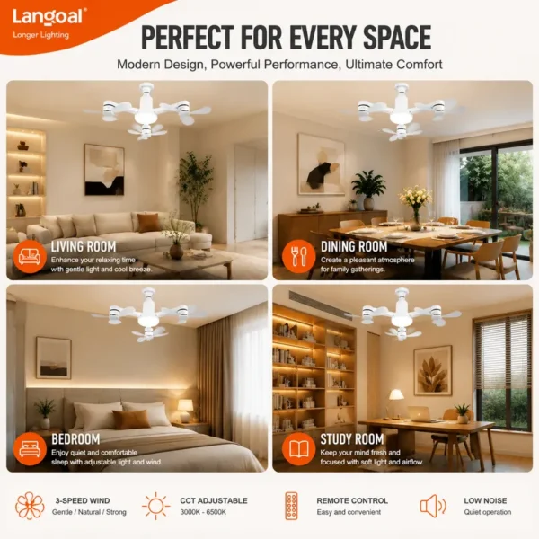 Ceiling Fan, 3-Speed, 86V-265V - view 4