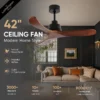 Ceiling Fan, 35W(0.05hp), Solid Wood + Metal