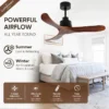 Ceiling Fan, 35W(0.05hp), Solid Wood + Metal - view 2