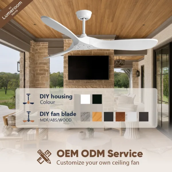 Ceiling Fan, 35W(0.05hp), Wood+Metal - view 3