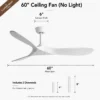 Ceiling Fan, 35W(0.05hp), Wood+Metal - view 5