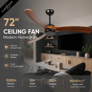 Ceiling Fan, 35W, Wood+Metal