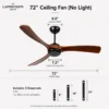 Ceiling Fan, 35W, Wood+Metal - view 5