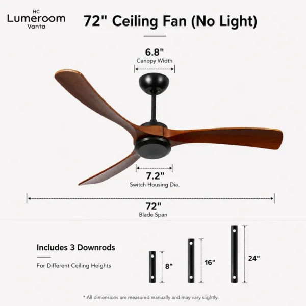 Ceiling Fan, 35W, Wood+Metal - view 5