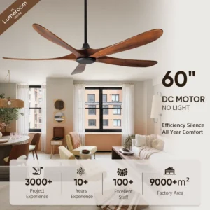 Ceiling Fan, 50 W(0.07hp), Solid Wood + Metal
