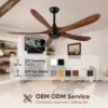 Ceiling Fan, 50 W(0.07hp), Solid Wood + Metal - view 3