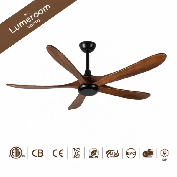 Ceiling Fan, 50 W(0.07hp), Solid Wood + Metal - view 6
