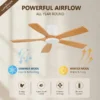 Ceiling Fan, 50 W, Solid Wood + Metal - view 2