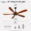 Ceiling Fan, 50 W, Solid Wood + Metal - view 5