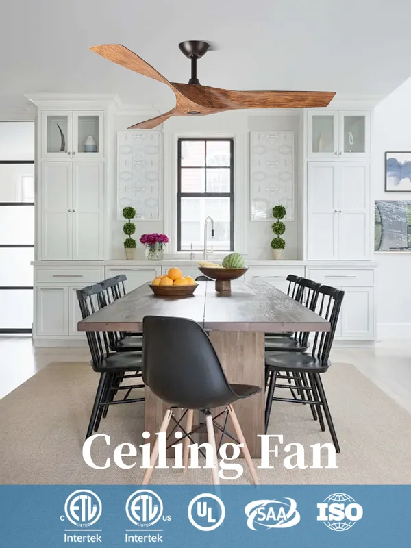 Ceiling Fan, 6-Speed, ABS, Copper, Plastic - view 4