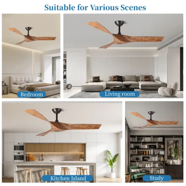 Ceiling Fan, 6-Speed, ABS, Copper, Plastic - view 6