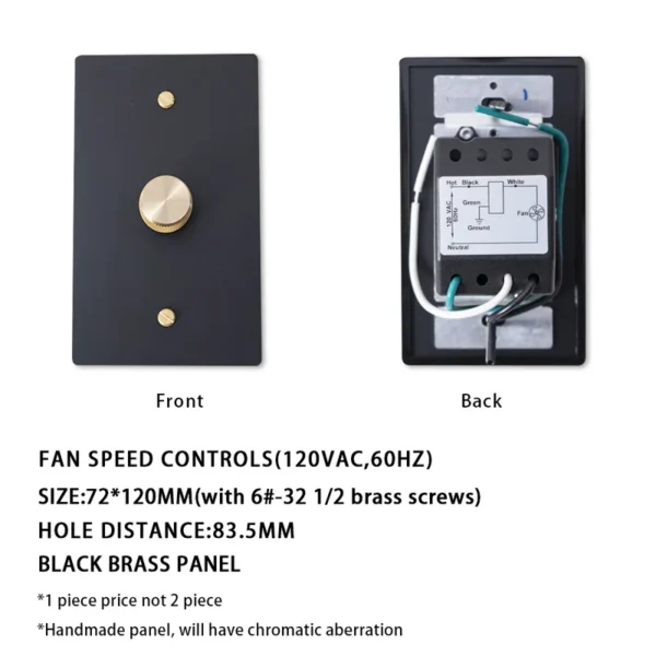 Ceiling Fan, Brass, 120V, 60Hz - view 3