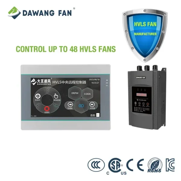 Ceiling Fan, HVLS, 110V-440V, Stainless Steel - view 3