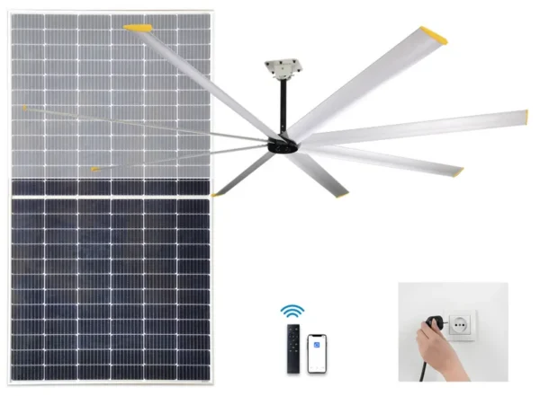 Ceiling Fan, HVLS, Dia.3M, Aluminum, Solar - view 2