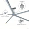 Ceiling Fan, PMSM, Brushless, HVLS - view 2