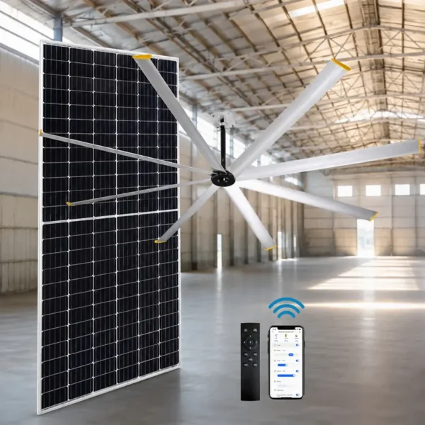 Ceiling Fan, Solar, 10ft, HVLS, Waterproof
