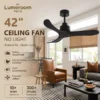 Ceiling Fan, USA, 35W(0.05hp), Solid Wood + Metal