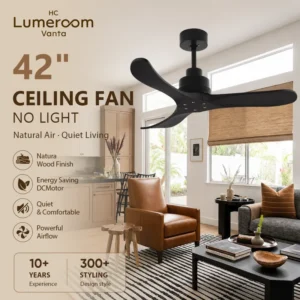 Ceiling Fan, USA, 35W(0.05hp), Solid Wood + Metal