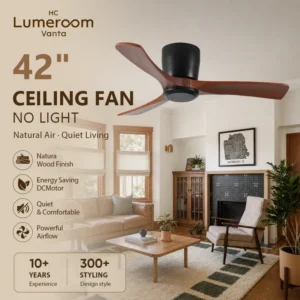 Ceiling Fan, USA, 35W(0.05hp), Wood+Metal, 42 Inch, DC Motor