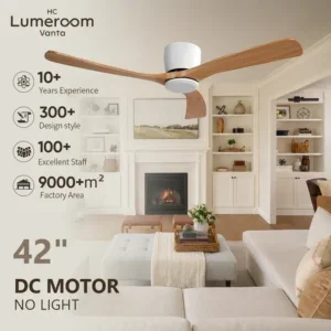 Ceiling Fan, USA, 35W(0.05hp), Wood+Metal, 42 Inch, DC Motor
