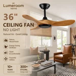 Ceiling Fan, USA, 35W, Solid Wood + Metal