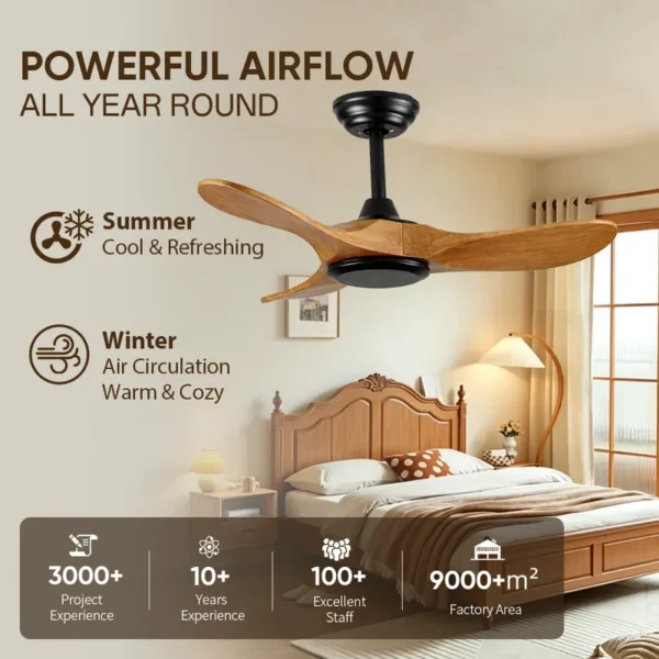 Ceiling Fan, USA, 35W, Solid Wood + Metal - view 2