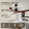 Ceiling Fan, USA, 35W, Solid Wood + Metal - view 2
