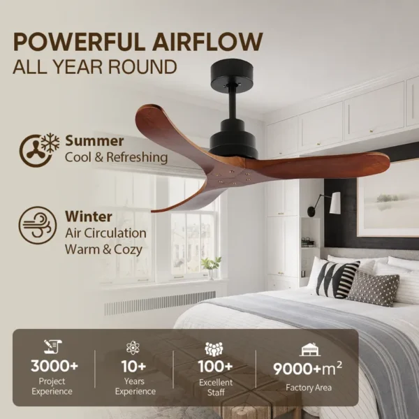 Ceiling Fan, USA, 35W, Solid Wood + Metal - view 2