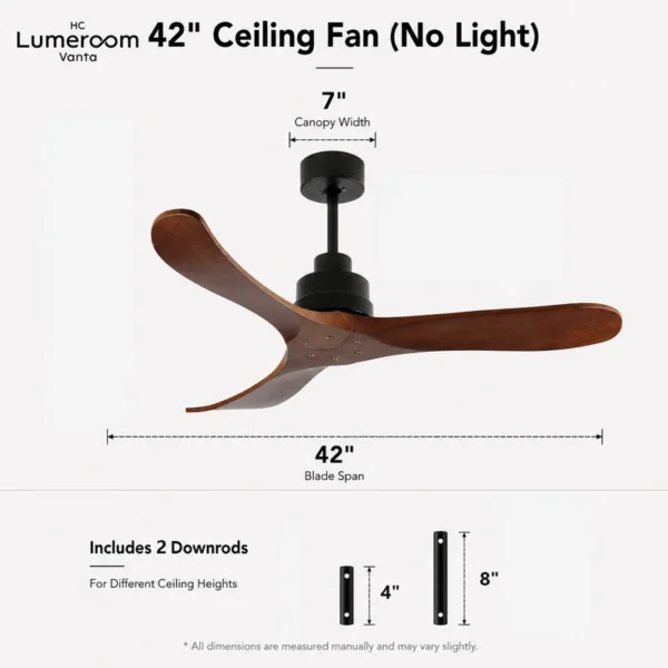 Ceiling Fan, USA, 35W, Solid Wood + Metal - view 5
