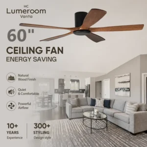 Ceiling Fan, USA, 50 W(0.07hp), Solid Wood + Metal, 60 Inch