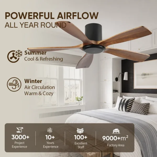 Ceiling Fan, USA, 50 W(0.07hp), Solid Wood + Metal - view 2