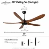 Ceiling Fan, USA, 50 W(0.07hp), Solid Wood + Metal - view 5