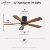 Ceiling Fan, USA, 50 W(0.07hp), Solid Wood + Metal - view 6