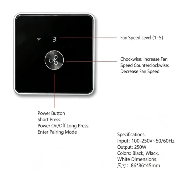 Ceiling Fan, YUHE, 250V - view 6