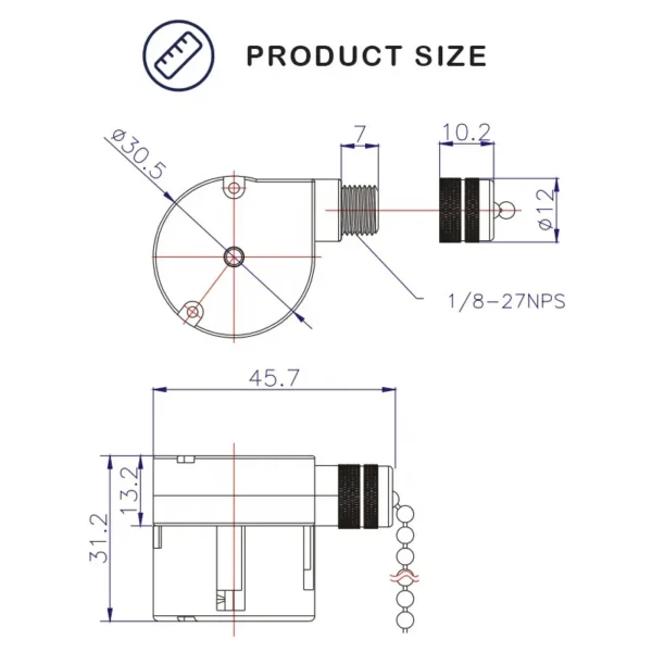 Ceiling Fan, ZING, EAR, ZE-208S5-1T, 3A - view 2
