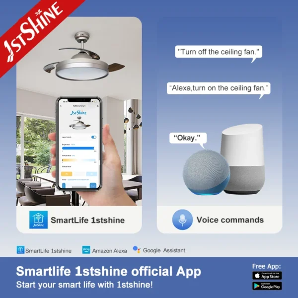 Ceiling Fans, 1stshine, 65, Metal - view 6