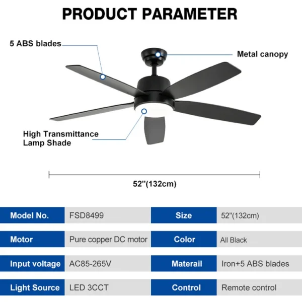 Ceiling Fans, 52inch, LED - view 2